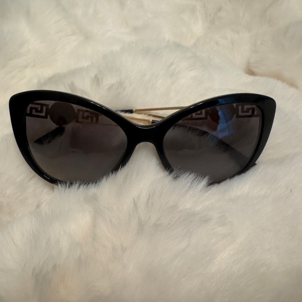 Versace Black Sunglasses with Gold Accents
